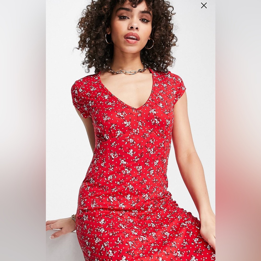 2/$30. Missguided skater dress V neck in drusy red